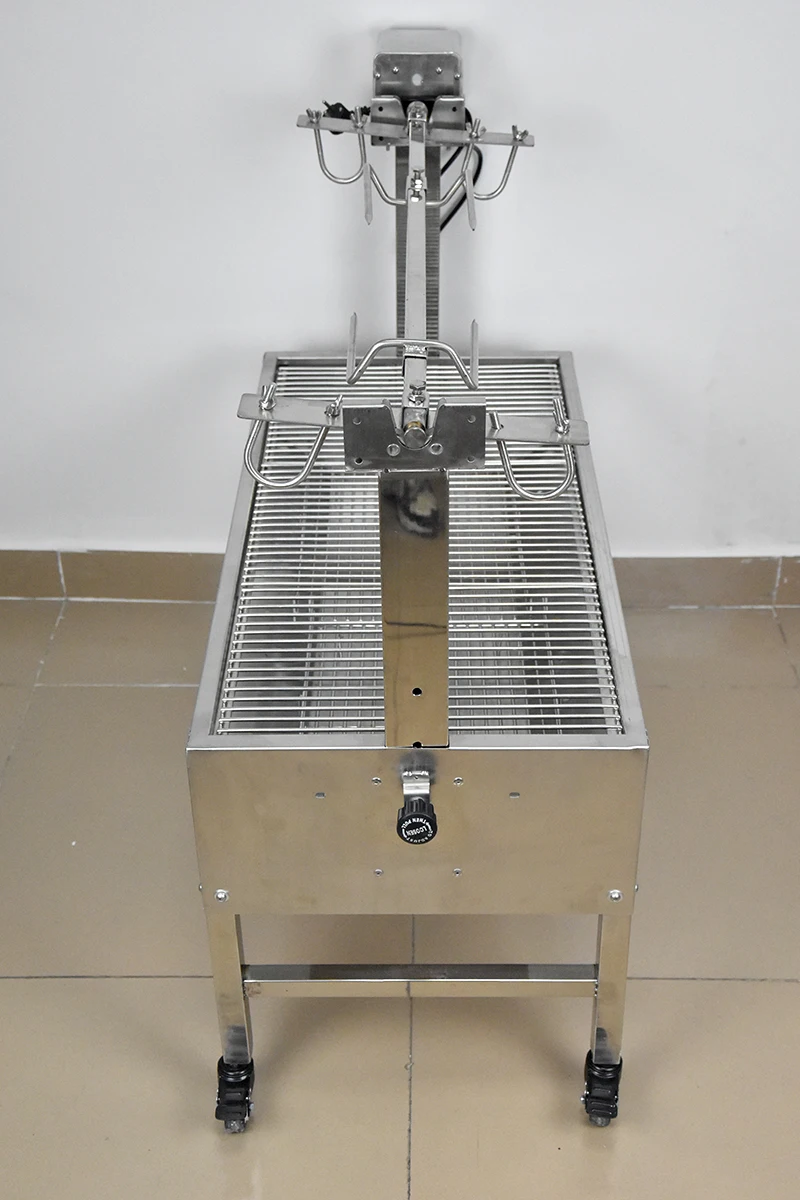 Ur-health Outdoor Stainless Steel Rotary Wood Charcoal BBQ Grill Spit Roaster Rotisserie