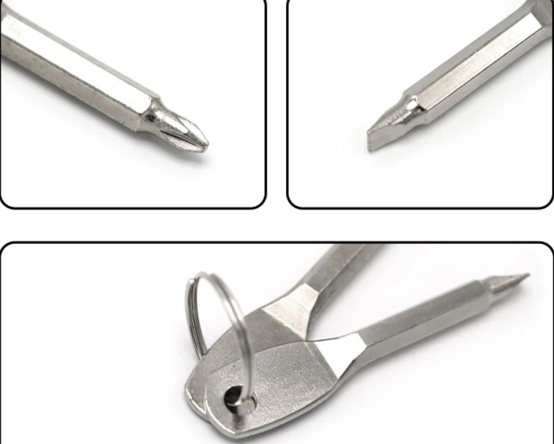 2024 Outdoor Portable Multi function Gadget Cross Screw Driver Keyring Pocket Repair Hand Screwdriver EDC Tool Keychain