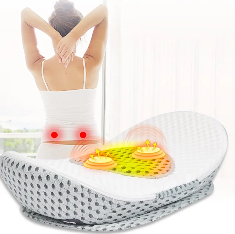 Lumbar support pillow adjustable orthopedic lumbar support memory foam pillow rechargeable hot compress lumbar back cushion