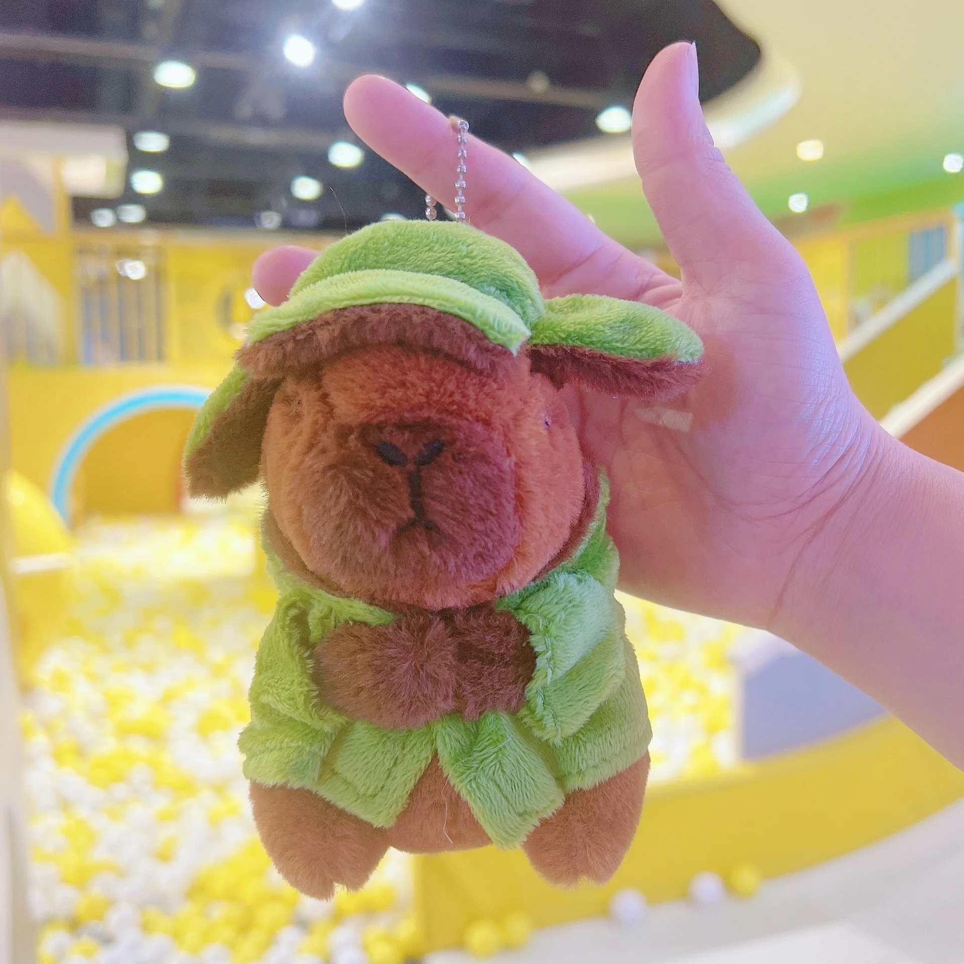 Small pendant plush creative capybara doll filled backpack hanging keychain toy wholesale