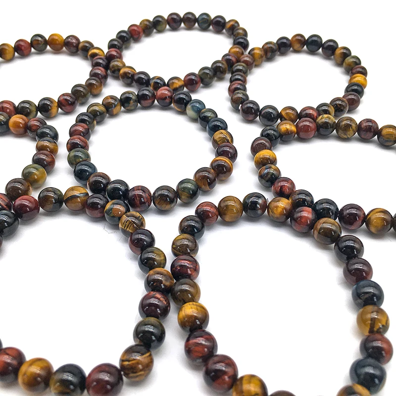 Wholesale Natural Crystal bracelet healing colourful tiger eye 8mm Bracelets red tiger eye Bracelet for Woman gift