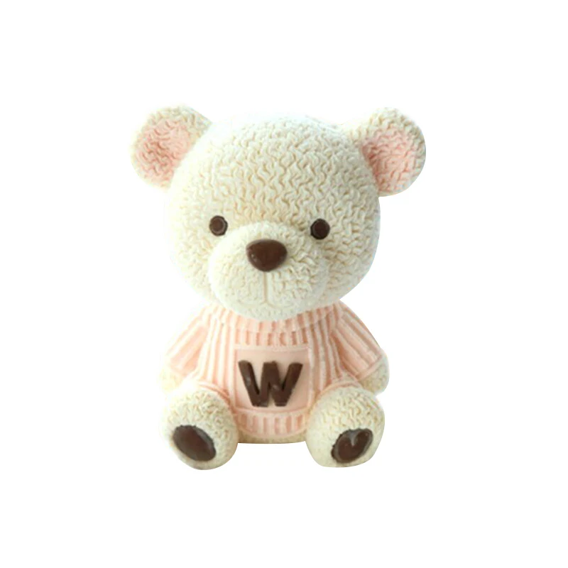 Custom cartoon animal teddy bear 3D silicone mold ice hockey bear coffee cake decoration