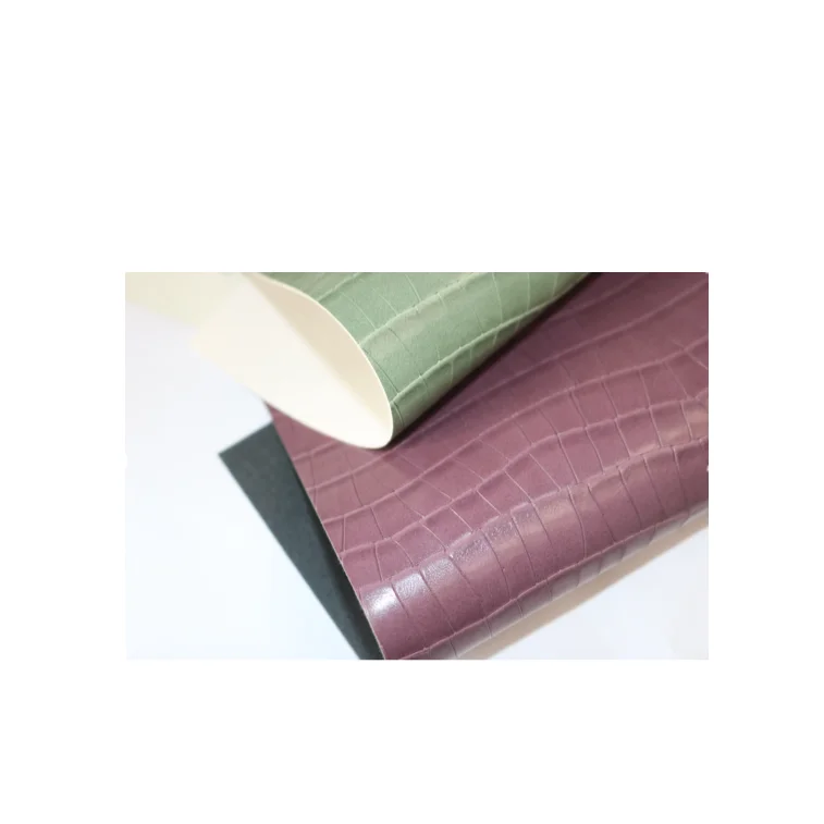 Latest Fancy Designing Glossy Oily Bamboo Pattern PU leather raw material for belts making home accessories leather