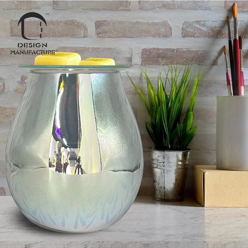 low price 3D Glass Electric Oil Warmer Wax Tart Burner Perfect Aroma Decorative Lamp