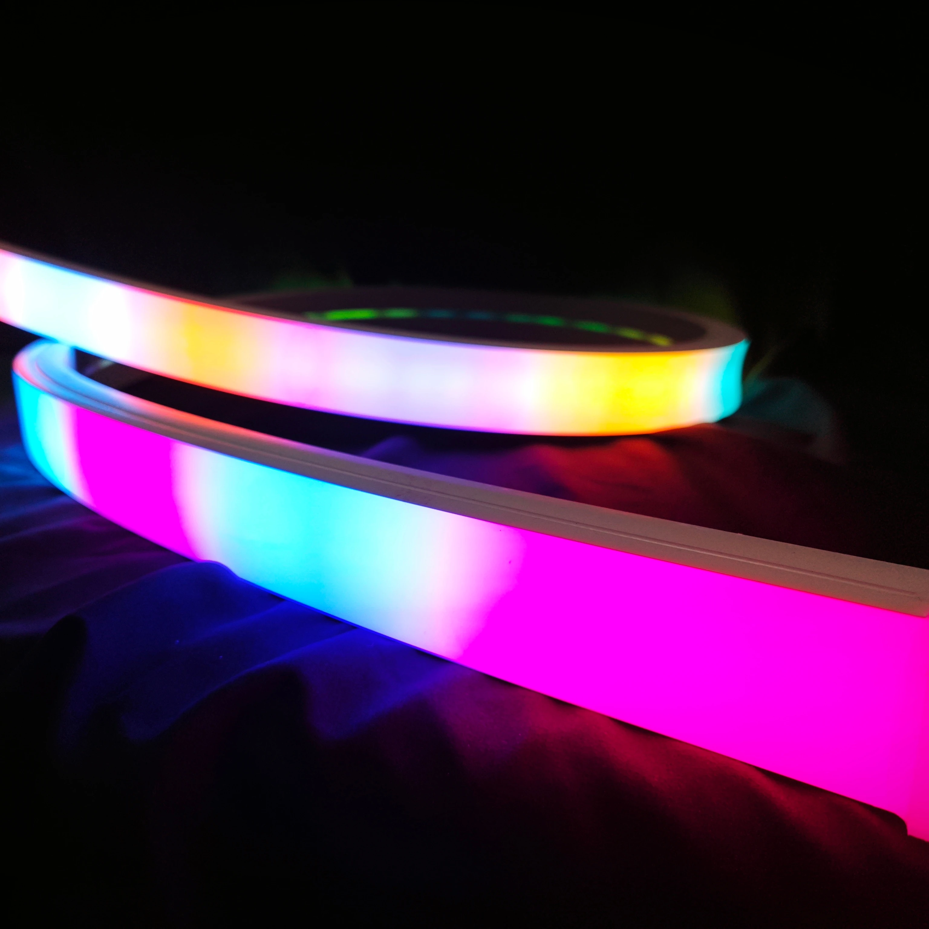 50mm flexible neo neon light bar 24v neonf-flex strips whole sale decorative luz rgbic rgbw dmx 512 digital lightings