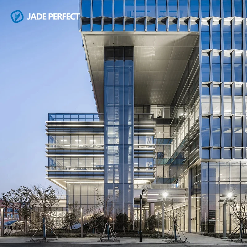 Custom high quality building glass curtain wall double glazed tempered low-e insulated glass panels