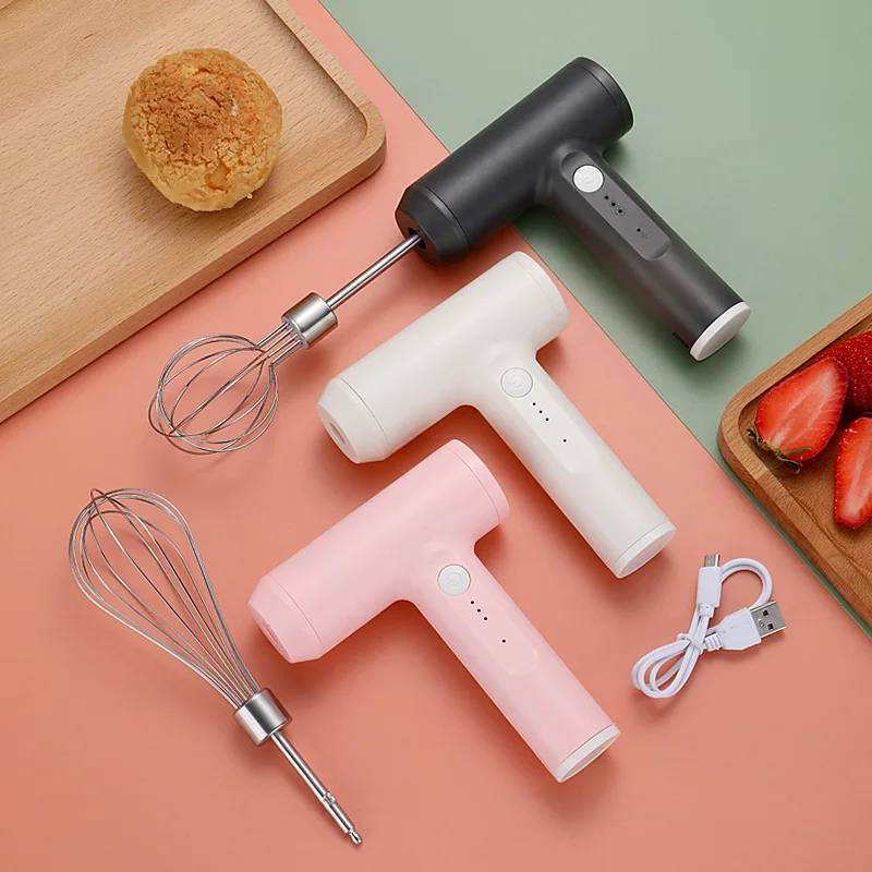 Home Hand Held Usb Charging High Power Function Eggrechargable Automatic Electric Hand Mixer