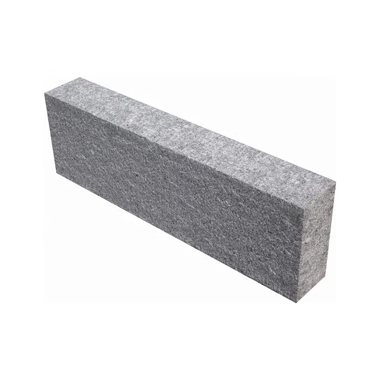 Road building sidewalk light grey granite kerb