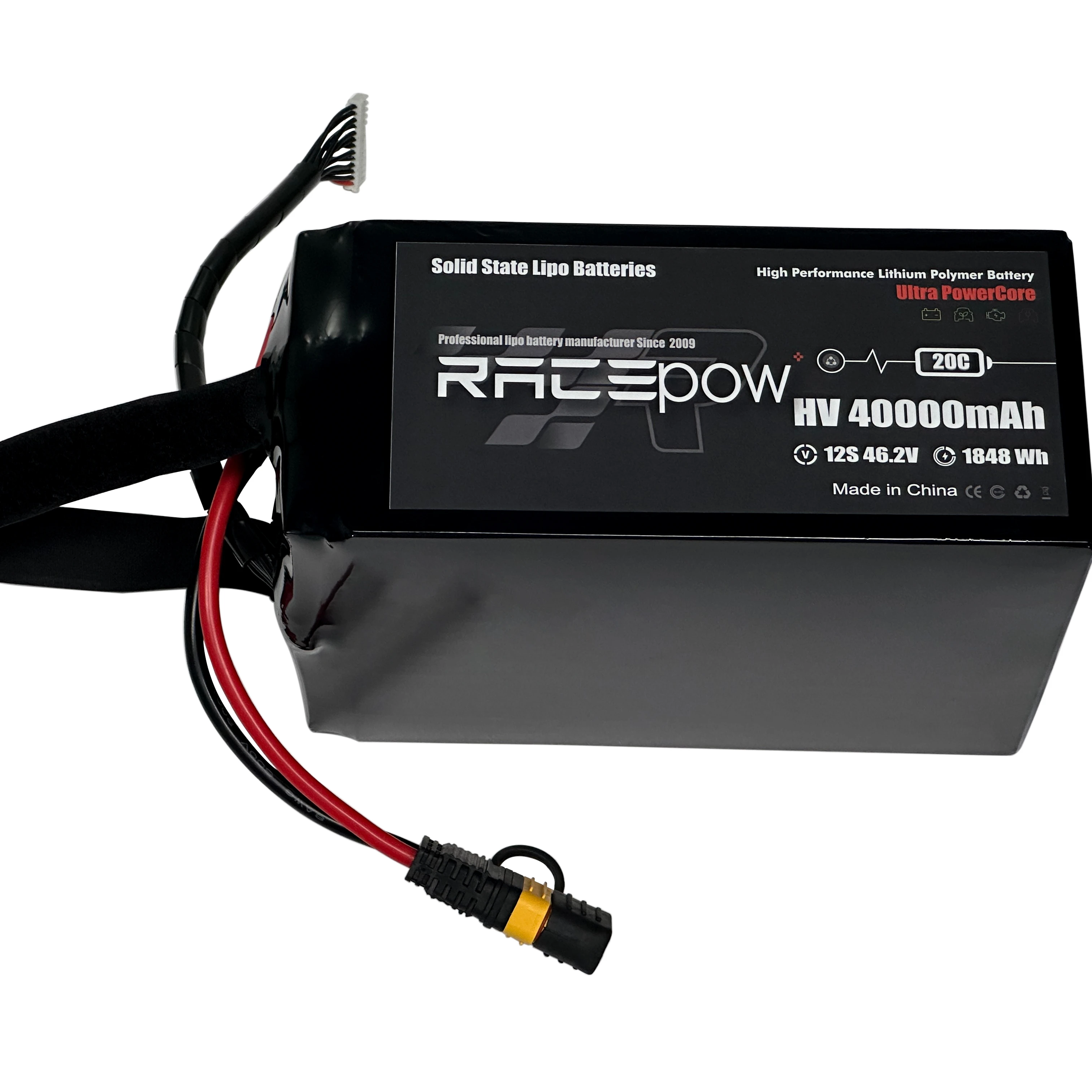 Racepow solid state battery 6S 12S 22000mAh 25000mAh 30000mAh 40000mAh Drone Uav / Industrial Uav/Fixed-Wind Vtol /Multirotor
