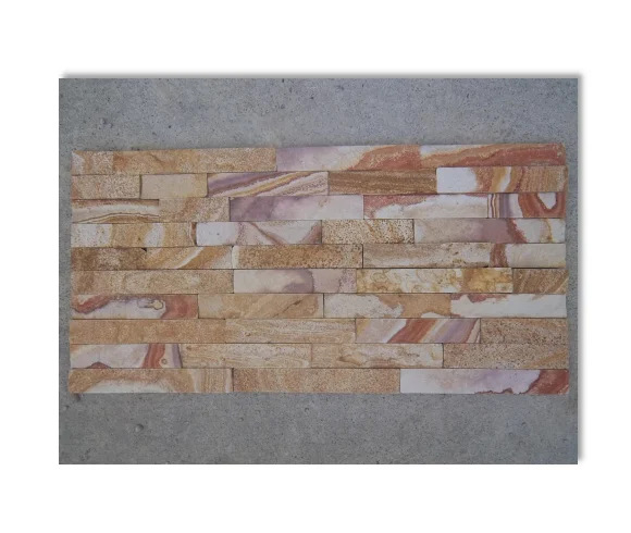 Popular Natural Sandstone Cultural Rainbow Veneers Stone for Exterior Wall Cladding Panel Tile