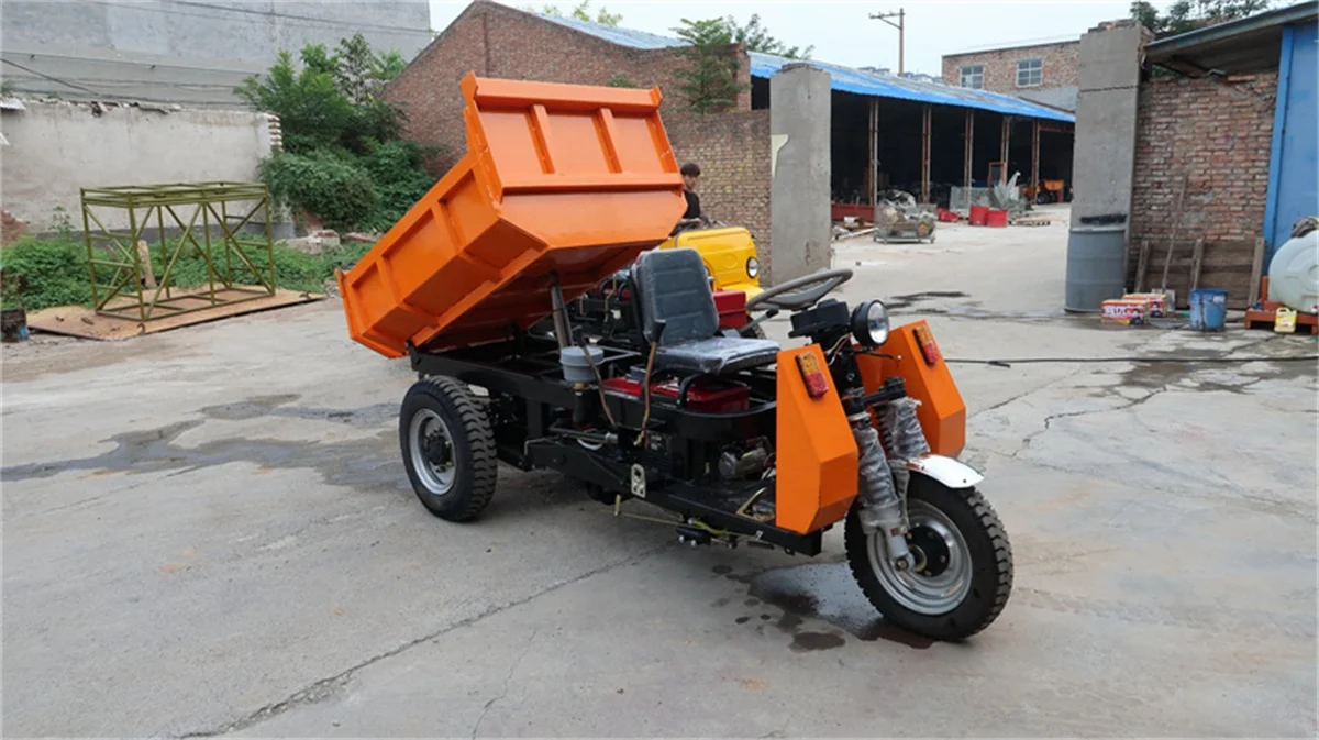 HuanSheng 18 Horsepower Mini Dumper Truck Multifunction Mini Dumper Truck 3 Wheels Mini Dumper Trucks Sale To Peru