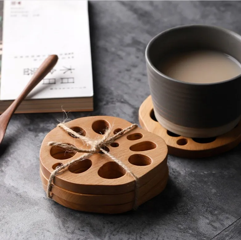 Wholesale Hot Selling Round Kitchen Accessory Place Mat Cartoon Heat Coaster Wooden Table Mat With Non-slip Foo