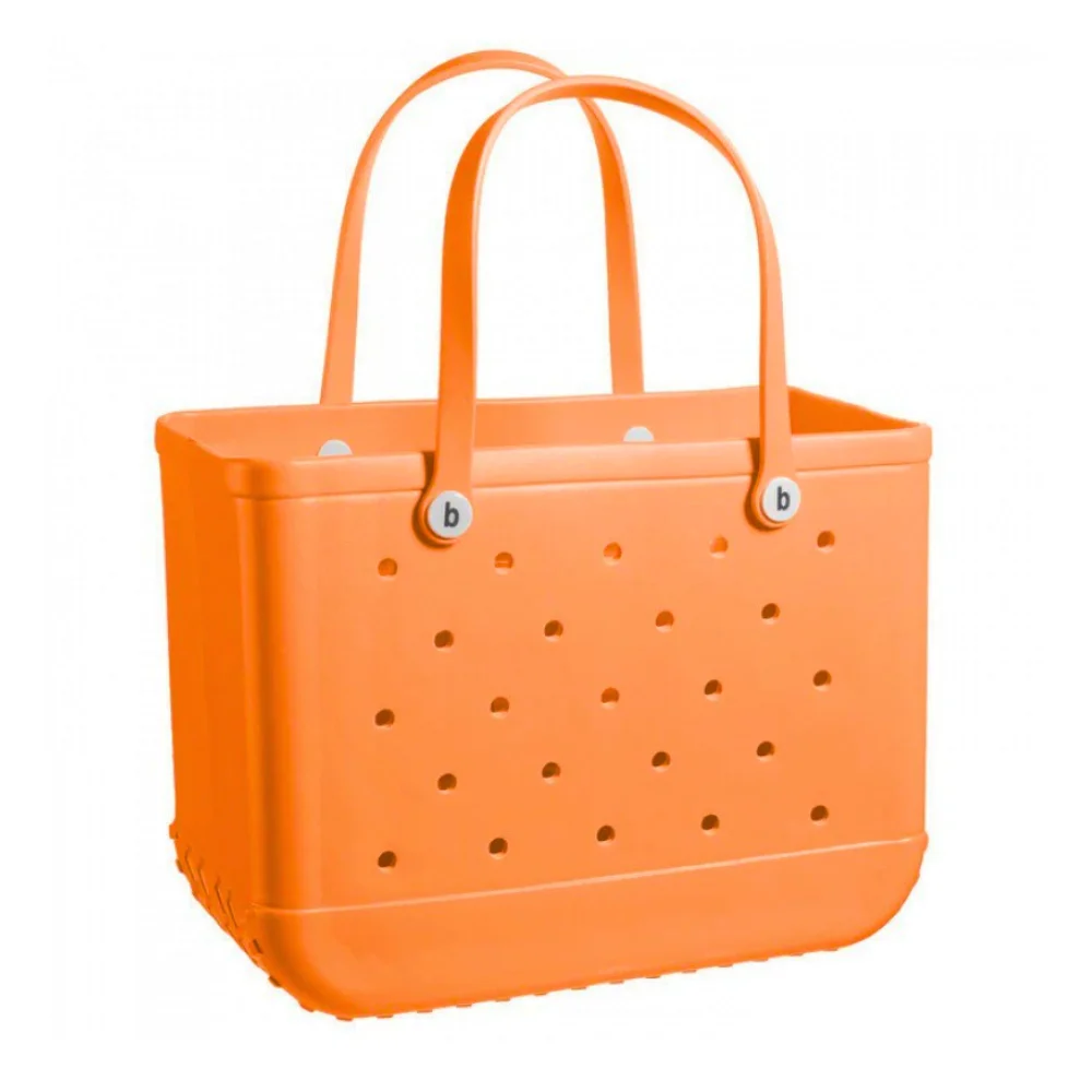 Unisex Outdoor Simply Tote Silicone Rubber Beach Bag with Two Handles Customizable Open Closure Camping Beach Wholesale Bogg Bag