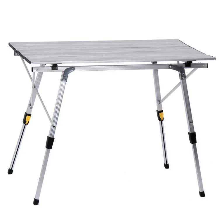  YILU Modern Adjustable Garden Travel Camping Picnic Folding Table Wood Grain Lightweight