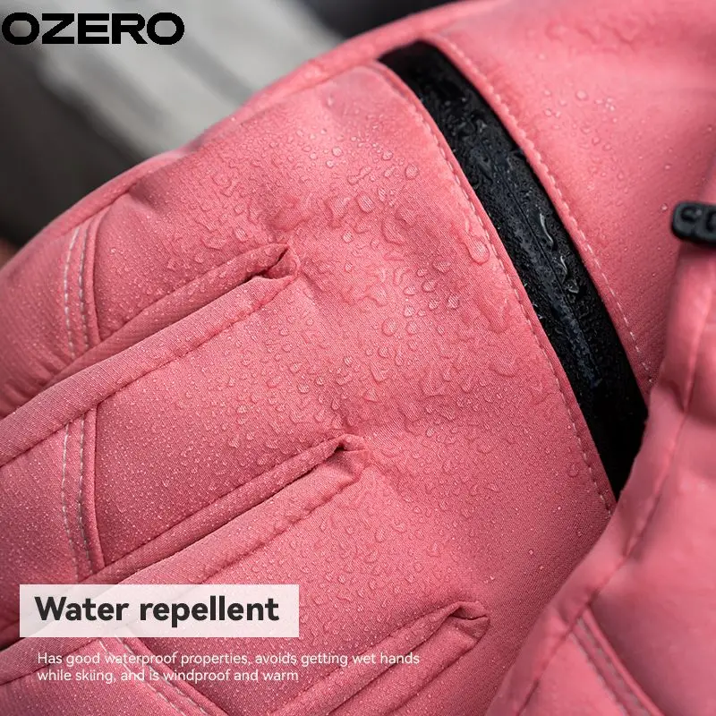 OZERO Mitten Sports Waterproof Private Logo Polyester Nylon Touch Screen Ski Jumping Gloves