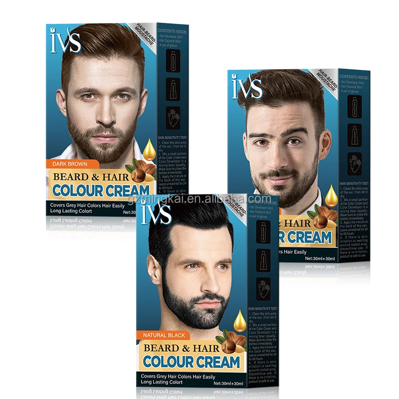 OEM 2 In 1 Natural Non Allergic Just For Men IVS Hair And Beard Semi Permanent Hair Dye Cream
