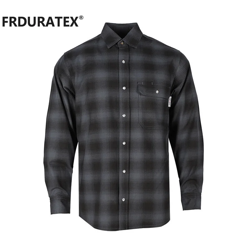 Wholesale UL Certificated NFPA2112 FR Plaid Fire Resistant Mechanic Workwear Welding Work FR Printing shirts For Worker