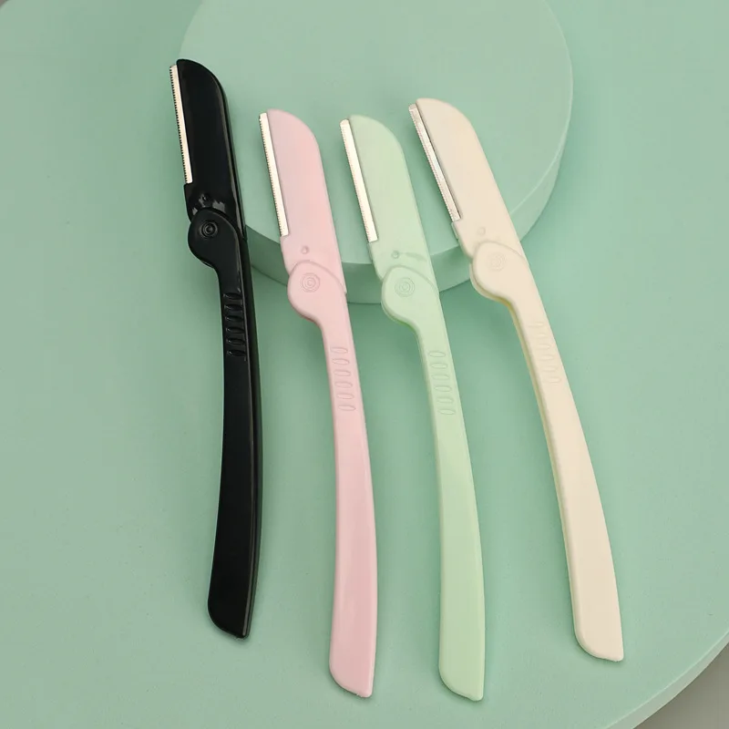 Fold-able dermaplaning facial toll hair trimmer safety sharper wholesale eyebrow grooming razor