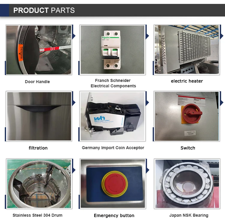 Hot sale wood sawdust coin operated laundry dryer equipment