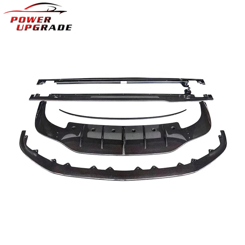 For Bentley Continental GT W12 Style Carbon Fiber Body kit Front Bumper Lip Side Skirts Diffuser Spoiler Body Kit