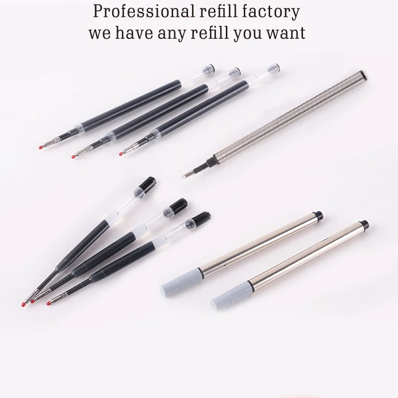 Factory direct sales of various ballpoint rollerball pens gel ink refills plastic and metal pen refills replacement and refill