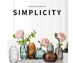 Wholesale Glass Vase Desktop Small Vase Living Room Decoration Can Be Customized Colors