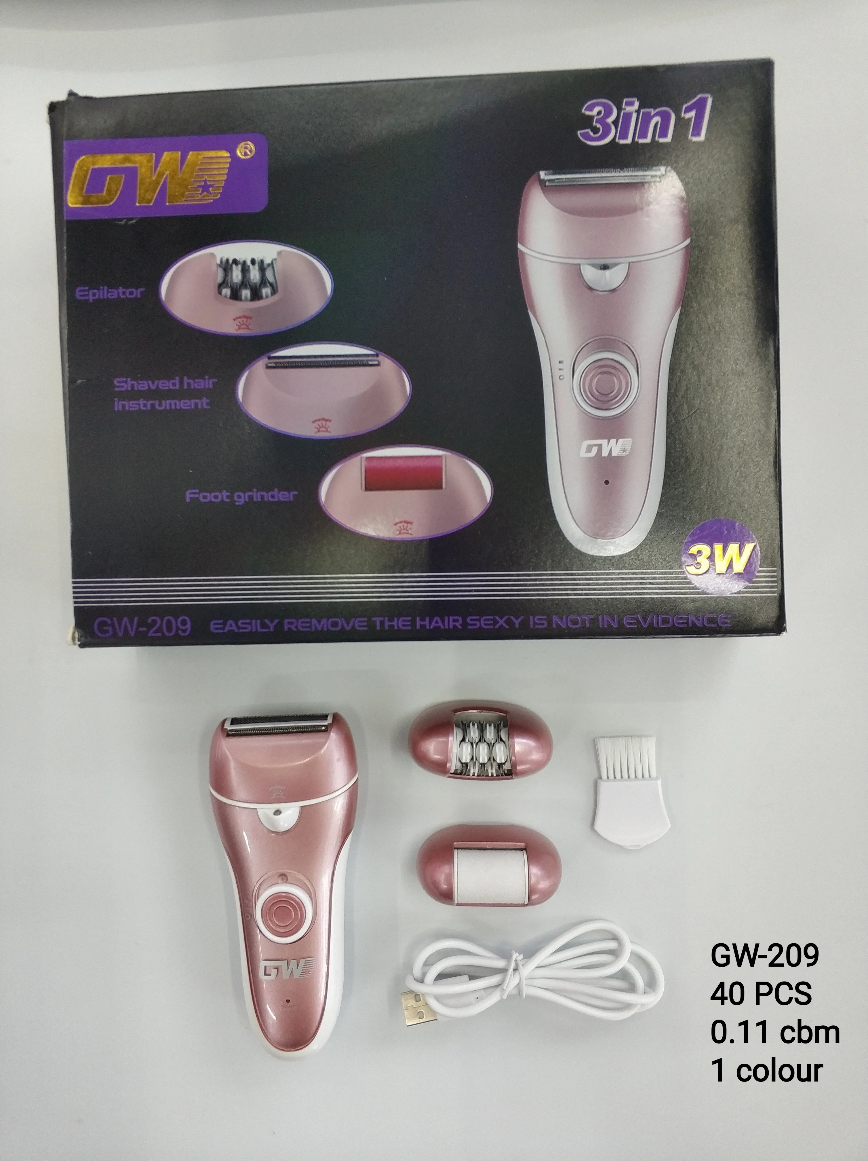 3 In 1 Cordless Female Women Epilator Hair Removal Waxing Machine Shaver Depilador Electric Lady Callus Remover