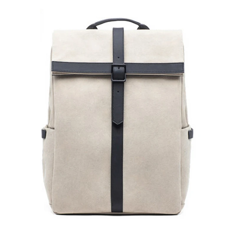 
Fashionable cotton white canvas backpackers boy recycled canvas backpack 
