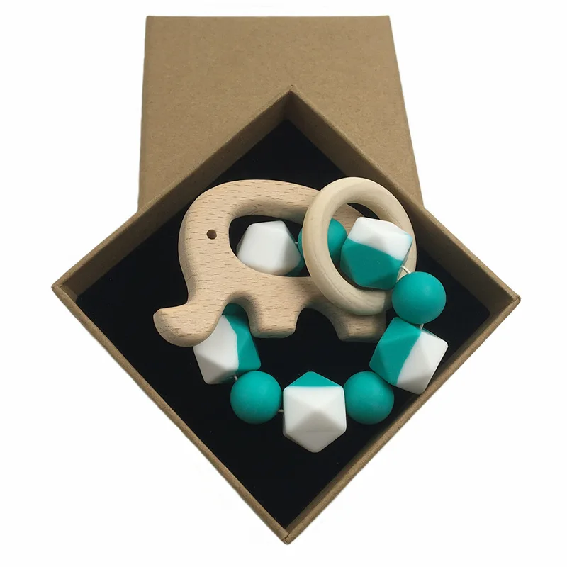 INS hot style wooden silicone baby molars for children molars chain chewing molars teether,Wholesale Safe Infant Food Grade toys