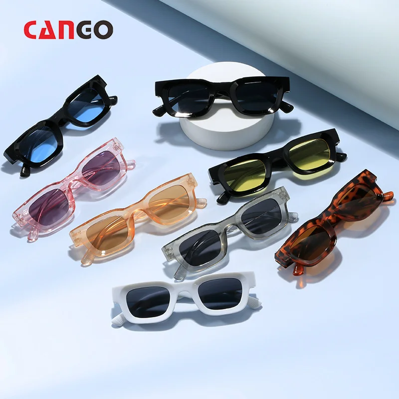 Factory direct new big frame square box shades sunglasses UV protection popular retro jelly color ocean piece logo sunglasses