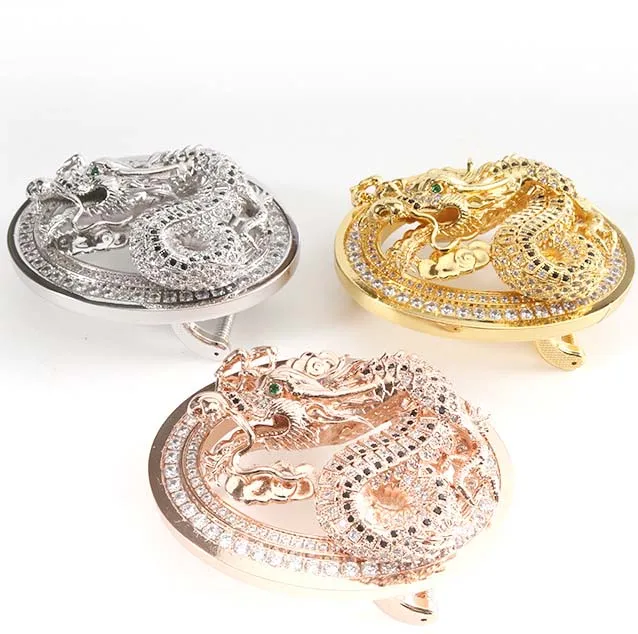 Внутренняя ширина 40 мм, Высококачественная Роскошная рельефная 3D пряжка для ремня из нержавеющей стали с драконом и стразами по индивидуальному заказу