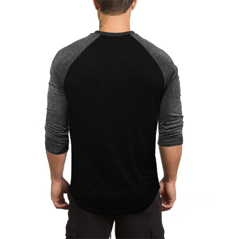 High Quality Long Sleeve T-shirt Custom Logo Gym 95% Cotton T Shirt Men Factory Made Shirts