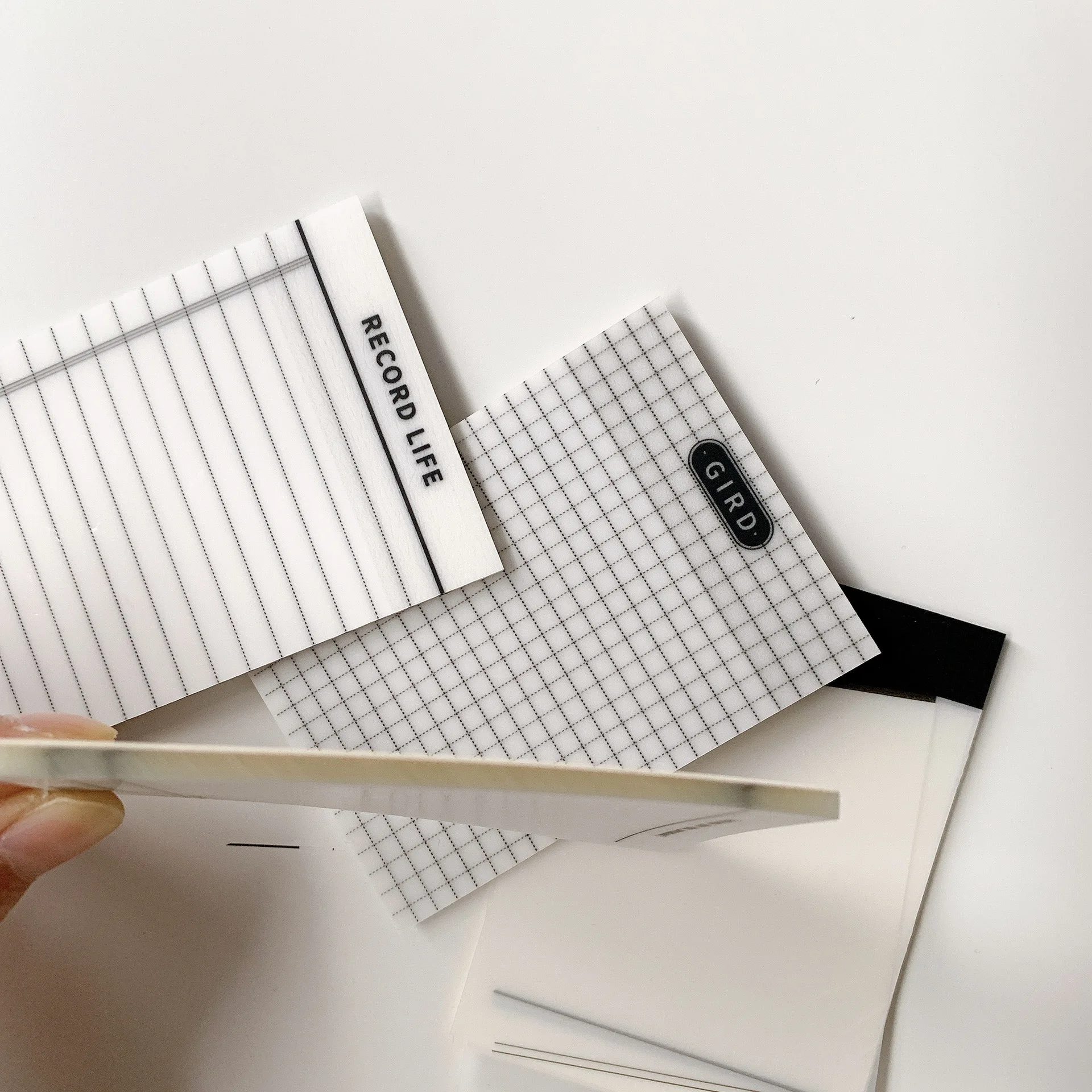 Different Style Transparent PET Material Self-Stick Notes Pads Easy to Post for Home,Office, Notebook