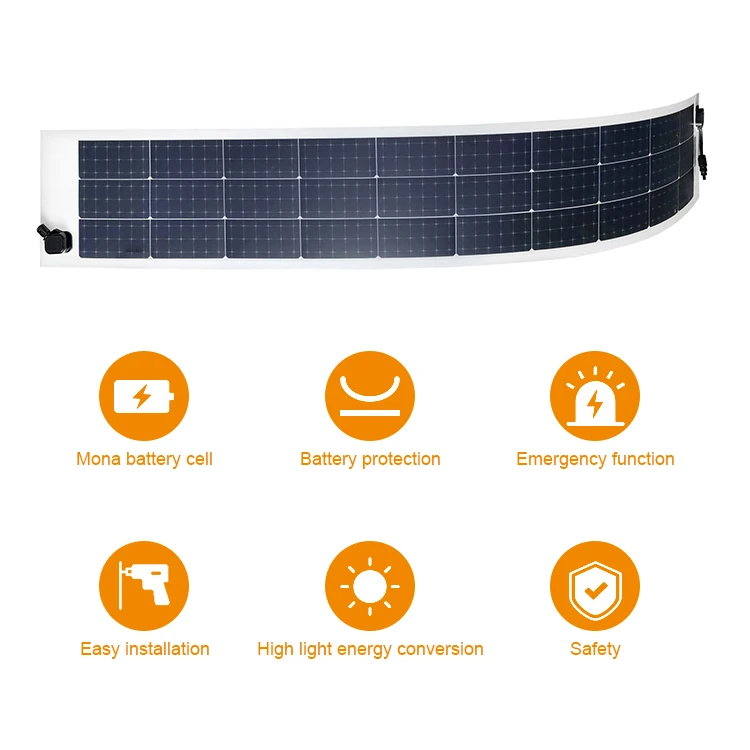 Factory Price High Efficiency Waterproof Mono 85W Thin Film Narrow Light Weight Flexible Solar Panel
