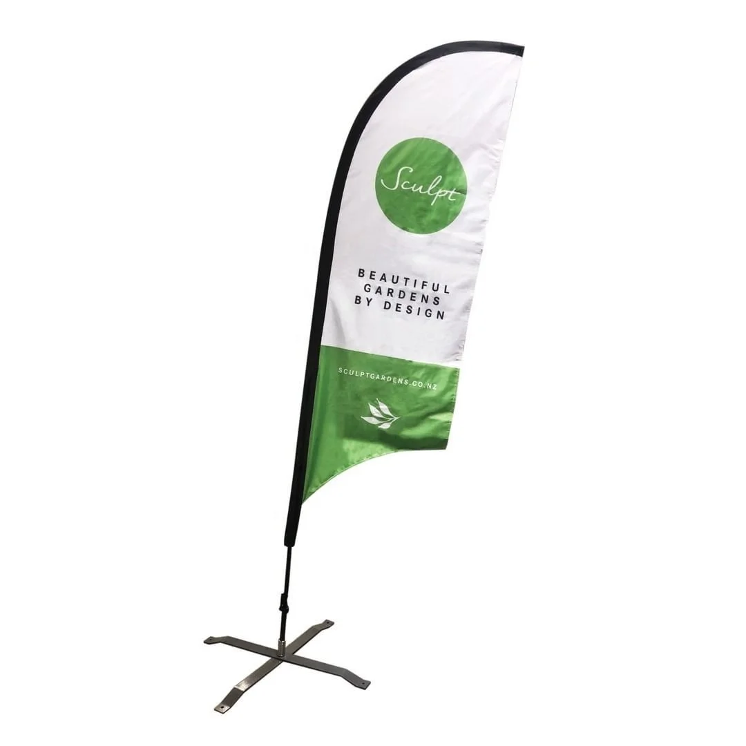 80 Sold Outdoor event advertising double side printing aluminium fiberglass flagpole rectangle teardrop feather beach flag for event