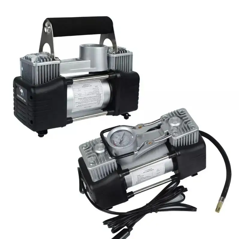Heavy Duty Car Emergency Kit Double Cylinder Car Air Compressor Tire Pump Auto Air Inflator
