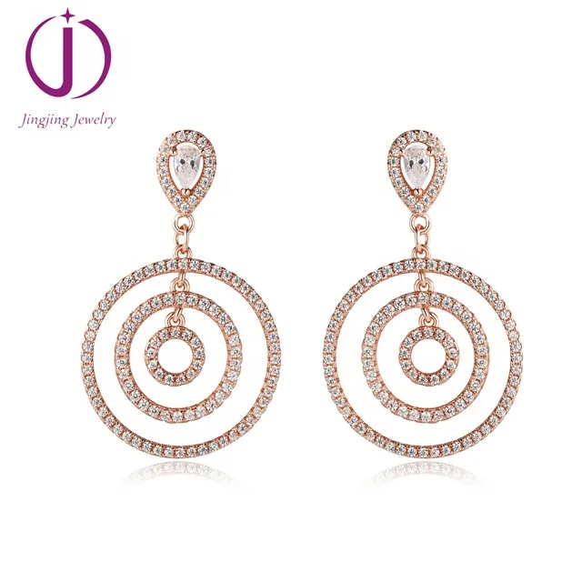 jingjing jewelry sterling silver zirconia circle earring unique earrings for girls