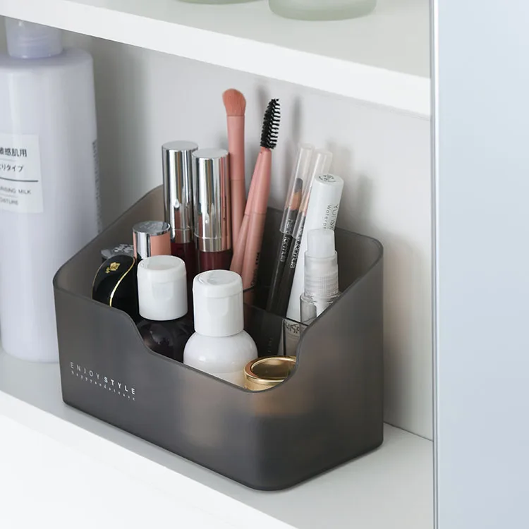 Custom Private Label Acrylic Storage Multifunctional Desktop Management Organizer Translucent Plastic Cosmetic Makeup box