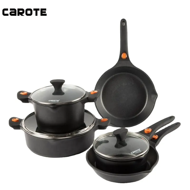 New Design Cast Aluminium Cooking Pots Set Detachable Handles Nonstick Cookware Sets Pots and Pans Cookware Sets Free Of PFOA
