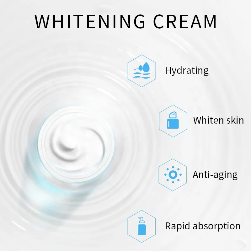LIYALAN Best Full Face Freckle Lightening Bleaching Organic Black Skin Whitening Lotion Cream With Arbutin & Glutathione