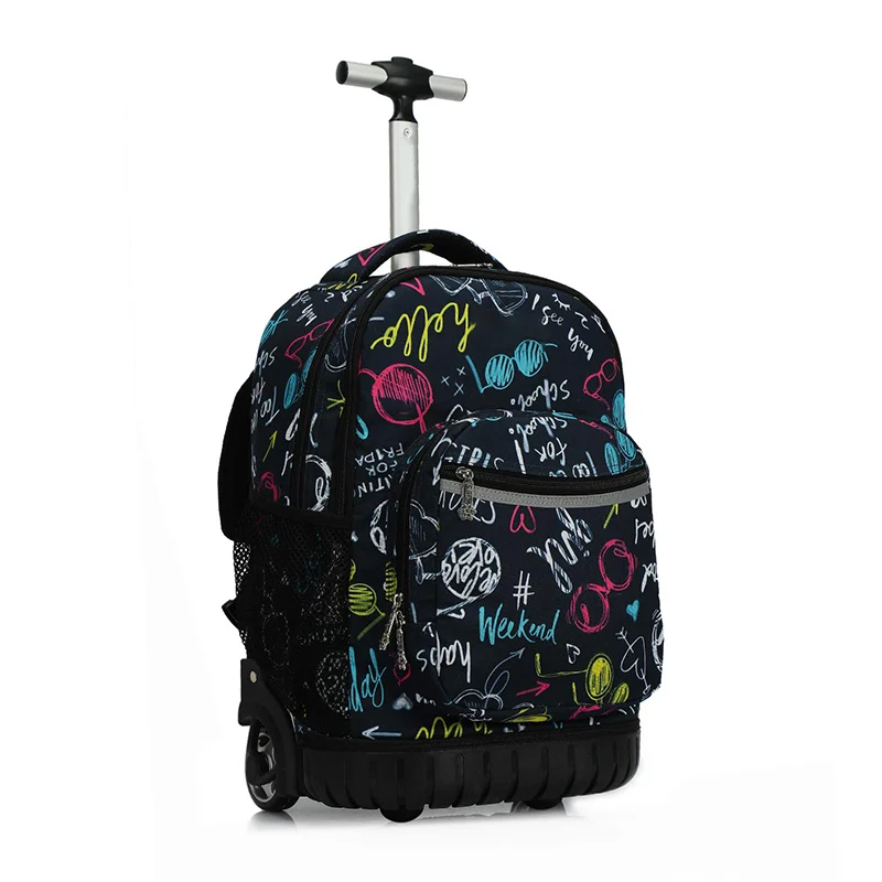 19 inch rolling wheeled LAPTOP Boys Girls Travel School Student Trip good quality school trolley backpack
