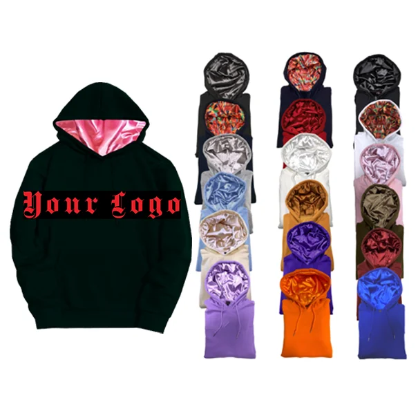 На заказ унисекс Hoodiee шелковая атласная подкладка для женщин 320gsm 5XL гигантская красная и черная цветная вышивка синель патчи балахон