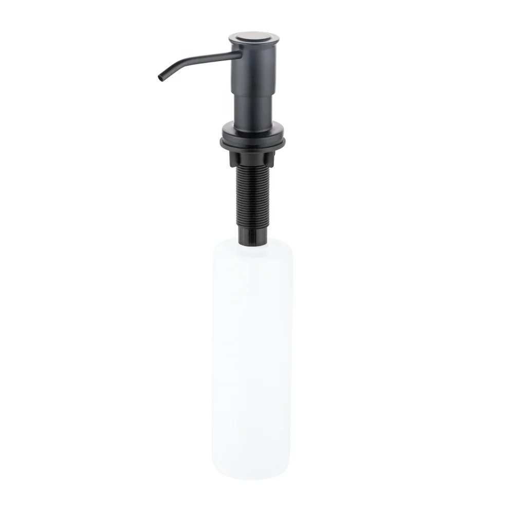 Black Finished Kitchen Dish Soap Dispenser Built In Counter Top Dispenser Table Mounted Steel Pump Kitchen Soap Dispensers