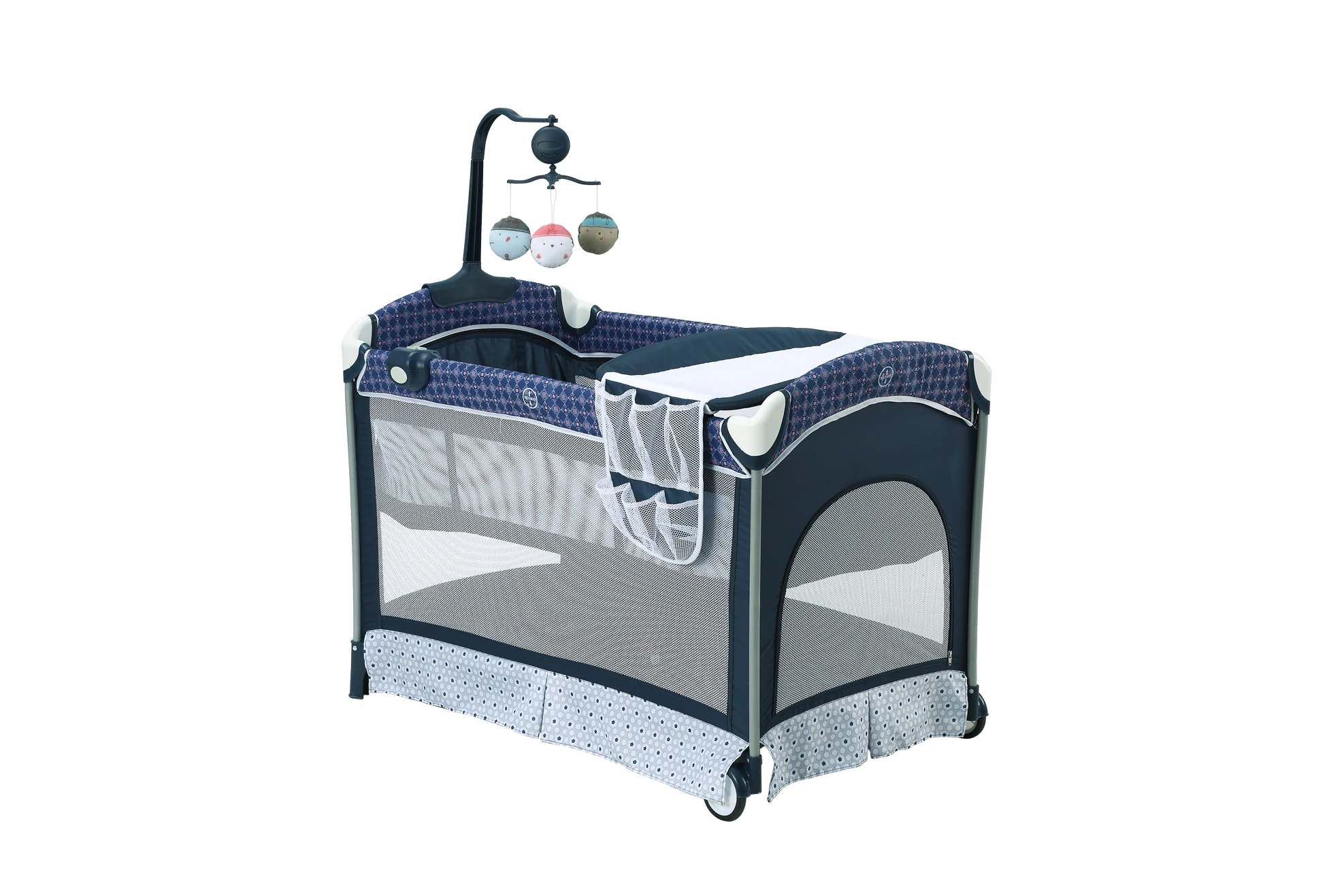 
EN716 Standard safety Baby travel cot with game entrance and mosquito net 