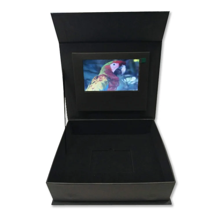 promotion screen video player advertising gift packaging box 5 inch black video display box