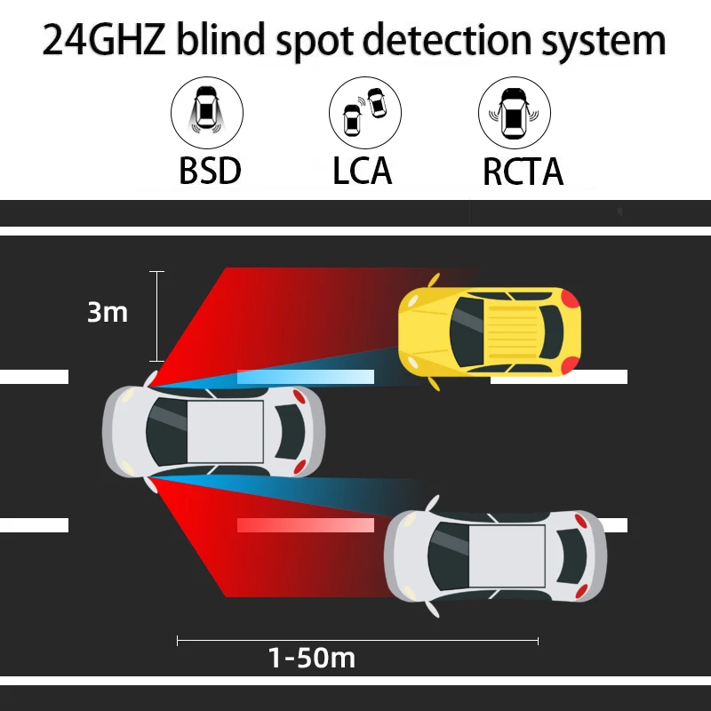 BSD detection blind spot detection system 24GHz microwave radar system lane change assistant system For Toyota