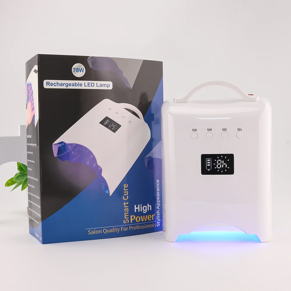 2024 New Arrivals 78w cordless Rechargeable led light nail drying gel nail polish uv led lamp for salon use