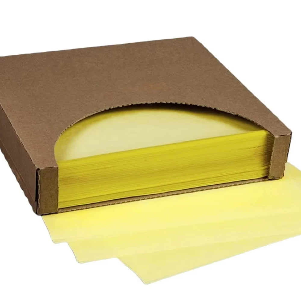 Food Grade FDA Approved Degradable Sandwich and Hamburger Wrapping Yellow Greaseproof Paper