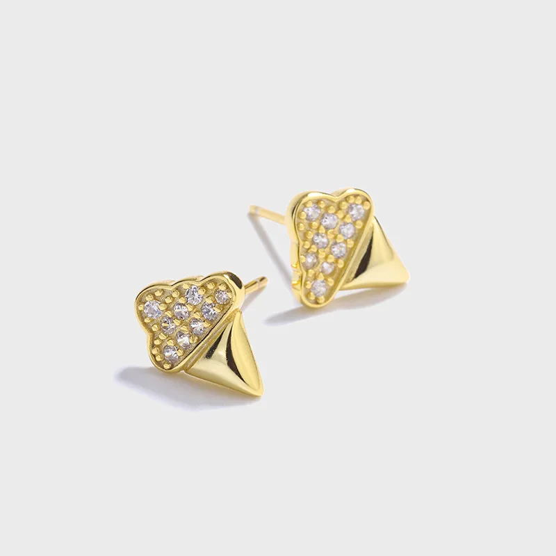 2024 Hot Sales 925 Sterling Silver Cubic Zirconia Stud icecream shape Earring Handmade Earring For Women cute earring