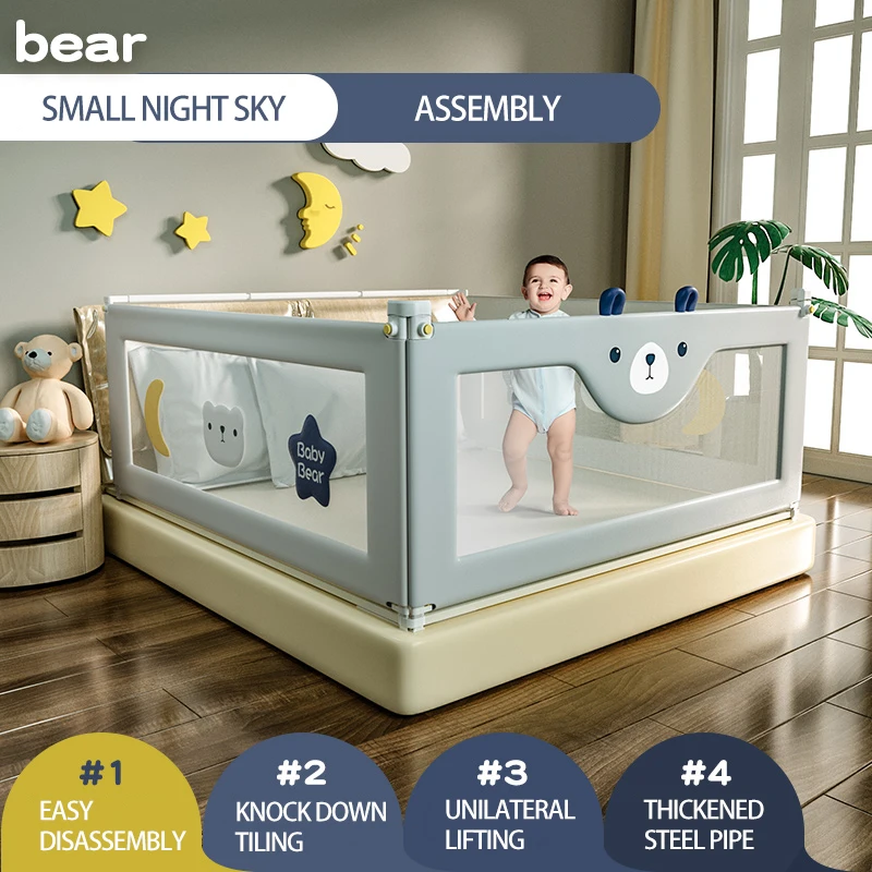 Premium Quality Adjustable Baby Bed Guardrail Handmade Child Safety Rail for Queen Size Bed Breathable Sweatproof